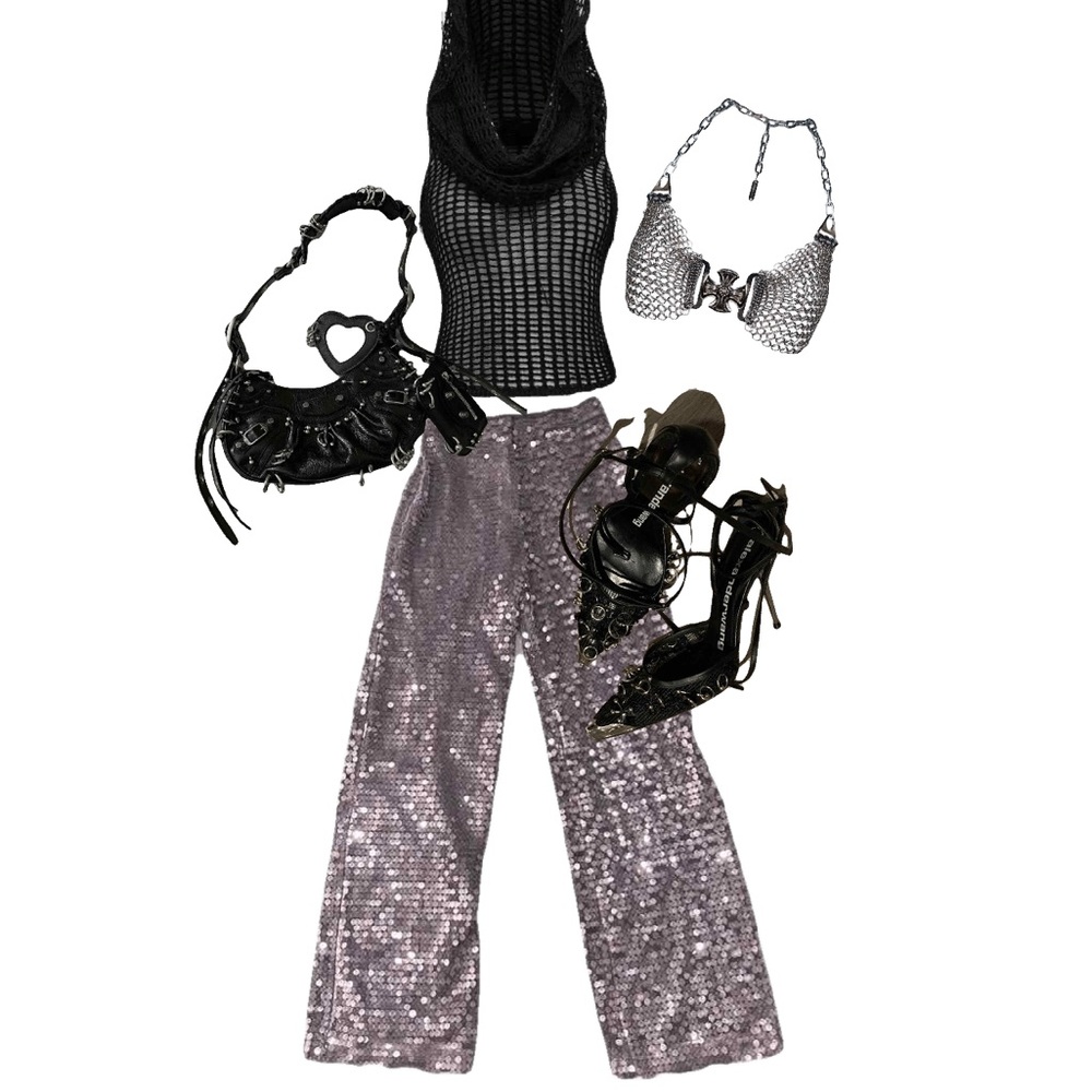 BOLD elements Black Sequin Pants